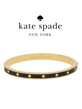 Kate Spade Gold Black Spade Enamel Bangle Bracelet KJ727 NWT